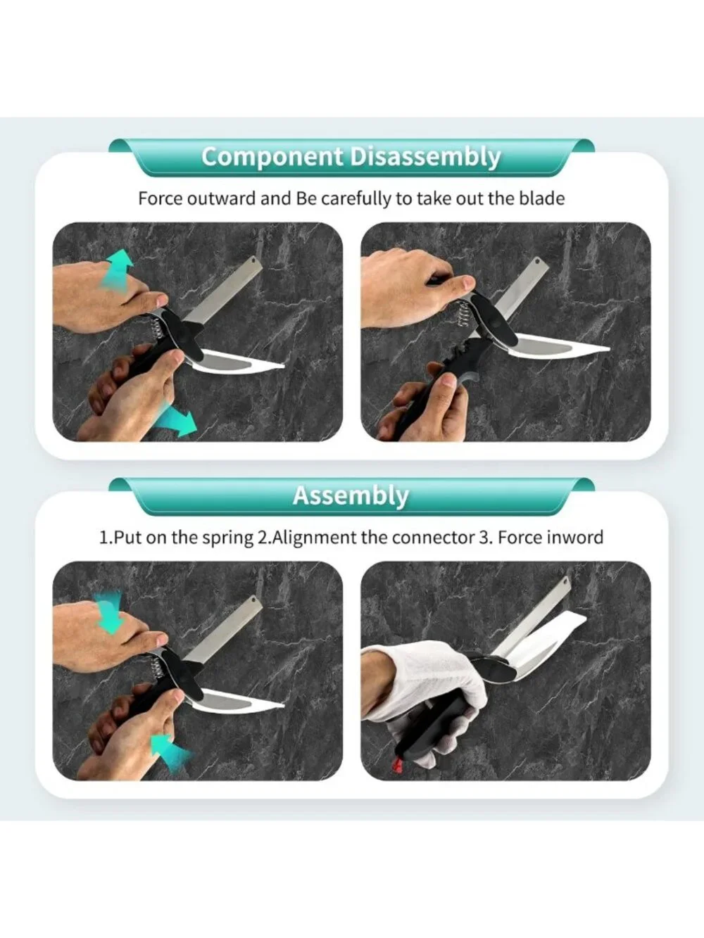 Multi-Purpose 8-Inch Kitchen Shears with Cutting Board - Ideal for Meat